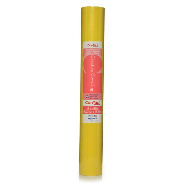 Con-Tact Brand Adhesive Drawer and Shelf Liner, Dandelion Yellow 18"x60 Ft., PK6 60F-C9AH26-06